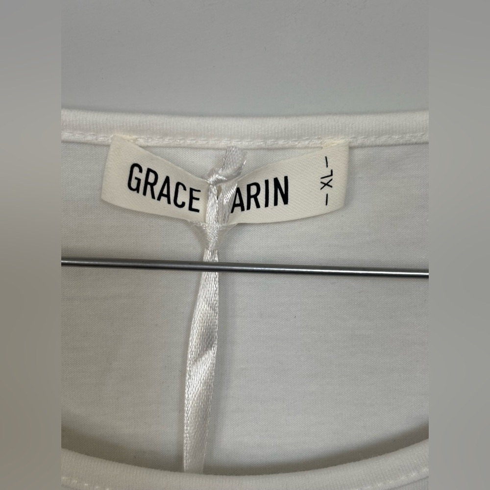 Grace Karin Ivory Eyelet Puff Short Sleeve Top NWT - Picture 7 of 8